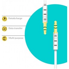 Кабель Audio Piko CB-AW11 3.5мм-3.5мм (M/M) 1m White (1283126489167)