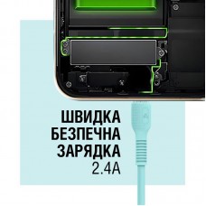 Кабель ACCLAB AL-CBCOLOR-L1MT USB-Lightning 1.2m 2.4А Mint (1283126518195)