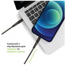 Кабель Intaleo CBFLEXTL1 Type-C-Lightning 1.2m 18W 3A Black (1283126542459)