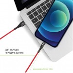 Кабель Intaleo CBRNYL1 USB-Lightning 1.2m 12W 2.4A Red (1283126559471)