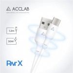 Кабель ACCLAB PwrX USB-Type-C 1.2m 30W 2.4А White (1283126559532)