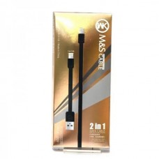 Кабель WK WDC-009 M&S 2в1 USB-Lightning-microUSB 2.1A 1m Black (2000700004696) Кабель WK WDC-009 M&S 2в1 USB-Lightning-microUSB 2.1A 1m Black (2000700004696)