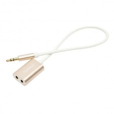 Адаптер Remax RL-S20 Sharing AUX 3.5мм-3.5мм miniJack (2*F-M) Gold (2000700007109)