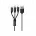 Кабель WK WDC-091th 3в1 USB-Type-C-Lightning-MicroUSB 2.4А 1.15m Black (6941027606490)