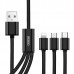 Кабель WK WDC-091th 3в1 USB-Type-C-Lightning-MicroUSB 2.4А 1.15m Black (6941027606490)