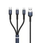 Кабель WK WDC-119 Fython 3в1 USB-Lightning-МicroUSB-Type-C 1.2m Black (6941027613702)
