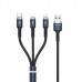 Кабель WK WDC-119 Fython 3в1 USB-Lightning-МicroUSB-Type-C 1.2m Black (6941027613702)