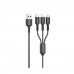 Кабель WK WDC-137 Upine Series 3в1 Lightning-МicroUSB-Type-C 1.2m Black (6941027616284)