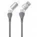 Кабель WK WDC-112 4в1 USB-Type-C-Lightning 1m Silver (6941027619254)