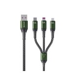 Кабель WK WDC-170 Raython 3в1 USB-Lightning-МicroUSB-Type-C 6A 1.2m Black (6941027631980)