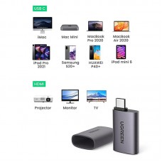 Адаптер Ugreen US320 Type-C-HDMI 4K 60Hz Space/Gray (70450)
