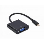 Адаптер Cablexpert Type C-VGA 60Hz 0.15m Black (A-CM-VGAF-01)