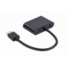 Адаптер Cablexpert HDMI-HDMI-VGA Аудио 3.5мм 0.15m (A-HDMIM-HDMIFVGAF-01)