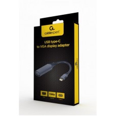Адаптер Cablexpert Type-C-VGA (M/F) 0.15m Black (A-USB3C-VGA-01)