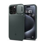 Чехол накладка Spigen PC Optik Armor MagSafe для iPhone 15 Pro Abyss Green (ACS06739)