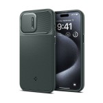 Чехол накладка Spigen PC Optik Armor MagSafe для iPhone 15 Pro Abyss Green (ACS06739)