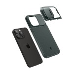 Чехол накладка Spigen PC Optik Armor MagSafe для iPhone 15 Pro Abyss Green (ACS06739)