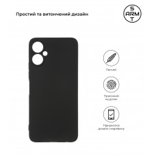 Чехол накладка TPU Armorstandart Matte Slim Fit для Tecno Spark 9 Pro (KH7n) Camera cover Black (ARM64649)