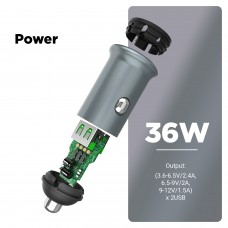 АЗУ ArmorStandart 2USB 36W 2.4A QC3.0 Grey (ARM65438) АЗУ ArmorStandart 2USB 36W 2.4A QC3.0 Grey (ARM65438)