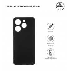 Чехол накладка TPU Armorstandart Matte Slim Fit для Tecno Spark 10 Pro (KI7) Camera cover Black (ARM67819)