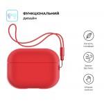 Чехол ArmorStandart TPU Silicone with straps для кейса наушников Apple Airpods Pro 2 Red (ARM68614)