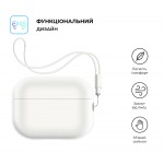 Чехол ArmorStandart TPU Silicone with straps для кейса наушников Apple Airpods Pro 2 White (ARM68618)