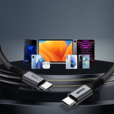 Кабель ArmorStandart Type-C-Type-C PD 100W 5A Aluminum Alloy 1m Black/Gray (ARM69370)