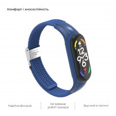 Ремешок Nylon ArmorStandart Braided Solo Loop для Xiaomi Mi Band 7/6/5/4 Blue (ARM69903)