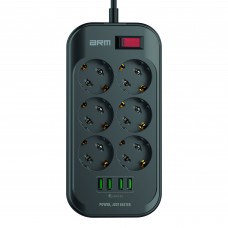 Сетевой фильтр ArmorStandart A-PS64 4 розеток 4USB 17W 10A 2.5KW 2m Black (ARM70435)