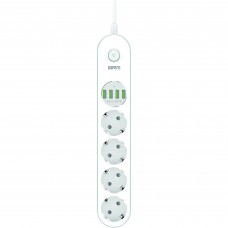 Сетевой фильтр ArmorStandart A-PS44 4 розеток 4USB 17W 10A 2.5KW 2m White (ARM70436)