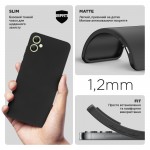 Чехол накладка TPU Armorstandart Matte Slim Fit для Samsung A05 (A055) Camera cover Black (ARM71805)