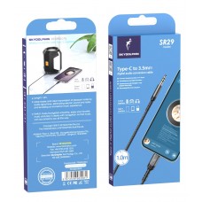 Кабель Audio SkyDolphin SR29 Type-C-3.5мм (M/M) 1m Black (AUX-000076)