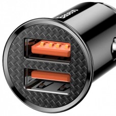 АЗУ Baseus Circular Plastic A+A 2USB 30W 5A Dual (QC 3.0,SCP,AFC) Black (CCALL-YD01)