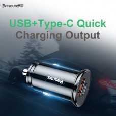 АЗУ Baseus Circular Plastic A+C 1USB 1Type-C 30W 5A PPS (PD3.0, QC4.0+, SCP, AFC)  Black (CCALL-YS01)