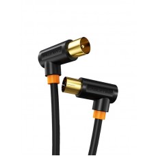 Кабель Coaxial Cabletime антенний 3m Г-образный 90 градусов Male to Female 75OHM Black (CF34N)