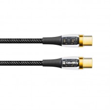 Кабель ColorWay Type-C-Type-C (transparent head) PD Fast Charging 5А 100W 1.2m Black (CW-CBPDCC053-BK)