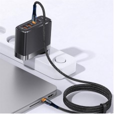 Кабель ColorWay Type-C-Type-C (transparent head) PD Fast Charging 5А 100W 1.2m Black (CW-CBPDCC053-BK)