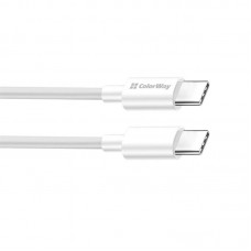 Кабель ColorWay Type-C-Type-C PD Fast Charging 65W 3А 2m White (CW-CBPDCC056-WT)