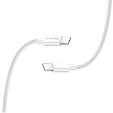Кабель ColorWay Type-C-Type-C PD Fast Charging 65W 3А 2m White (CW-CBPDCC056-WT)