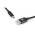 Кабель REAL-EL Premium Fabric USB-Type-C 2m 3A Black (EL123500047)