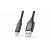 Кабель REAL-EL Premium Fabric USB-microUSB 2.4A 2m Black (EL123500048)