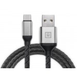 Кабель REAL-EL Premium Leather USB-Type-C 1m 3A Black (EL123500049)