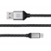 Кабель REAL-EL Premium Leather USB-Type-C 1m 3A Black (EL123500049)