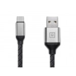Кабель REAL-EL Premium Leather USB-Type-C 1m 3A Black (EL123500049)
