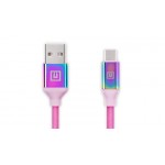 Кабель REAL-EL Premium Rainbow USB-Type-C 3A 1m (EL123500050)