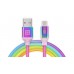 Кабель REAL-EL Premium Rainbow USB-Type-C 3A 1m (EL123500050)
