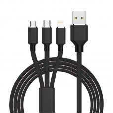 Кабель XoKo SC-330 3в1 USB-Lightning-microUSB-Type-C 1.2m Black (SC-330-BK) Кабель XoKo SC-330 3в1 USB-Lightning-microUSB-Type-C 1.2m Black (SC-330-BK)