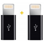 Адаптер XoKo AC-030 microUSB-Lightning Black 2шт (XK-AC030-BK2)